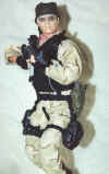 Although I never bought Dragon's LEO I really liked the image so this guy is a composite of bbi and Dragon gear to be my Leo - then he got hold of Black Hawk Down, ditched the head scarf and started carving up the protec !!
